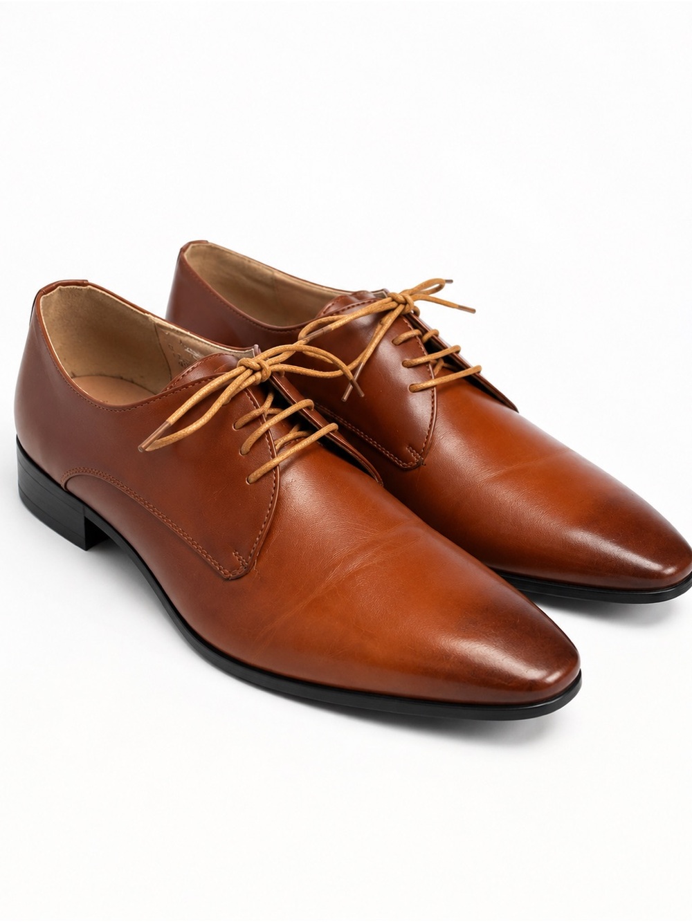 Imperial Collection Men's Brown Leather Lace-Up Derby Dress Shoes 8.5